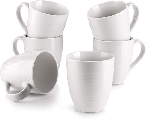 DOWAN Coffee Mugs, Coffee Mugs Set of 6, 17 Oz Large Coffee Mugs, Ceramic Coffee Cups with Handle, Coffee Mugs for Coffee Tea, Party, Brown in Saudi Arabia
