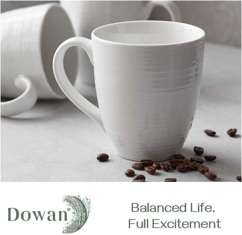 DOWAN Coffee Mugs, Coffee Mugs Set of 6, 17 Oz Large Coffee Mugs, Ceramic Coffee Cups with Handle, Coffee Mugs for Coffee Tea, Party, Brown in Saudi Arabia