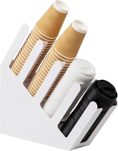 موزع غطاء مايند ريدر 4ACUPHOLD-BLK، بار قهوة على سطح الطاولة، كوب مشروبات، مطبخ، غرفة استراحة، 4 بوصة طول × 18 بوصة عرض × 16 بوصة ارتفاع، أكريليك أسود in Saudi Arabia