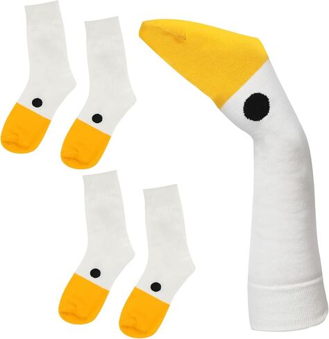 2 Pairs Unisex Goose Socks, Funny Goose Head Socks, Funny Novelty Goose Sock Puppets Casual Cotton Socks for Men Women Boys Girls Costume Party in Saudi Arabia