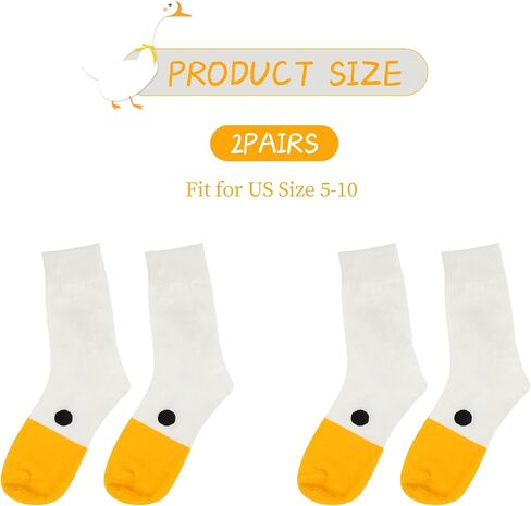 2 Pairs Unisex Goose Socks, Funny Goose Head Socks, Funny Novelty Goose Sock Puppets Casual Cotton Socks for Men Women Boys Girls Costume Party in Saudi Arabia