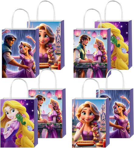 pocacy 12pcs Rapunzel Party Favor Gift Bags with Handles, Tangled Birthday Party Supplies for Girls Party Decorations in Saudi Arabia