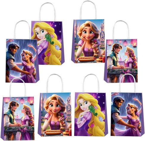 pocacy 12pcs Rapunzel Party Favor Gift Bags with Handles, Tangled Birthday Party Supplies for Girls Party Decorations in Saudi Arabia