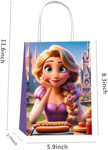 pocacy 12pcs Rapunzel Party Favor Gift Bags with Handles, Tangled Birthday Party Supplies for Girls Party Decorations in Saudi Arabia