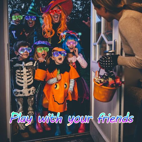 50 Pcs Glow in the dark party supplies For Adults Kids Glow Sticks neon party decorations with 10 LED Glasses 10 LED Cat & Rabbit Ear Headband 30 LED Bracelets & finger lights for Christmas Halloween in Saudi Arabia