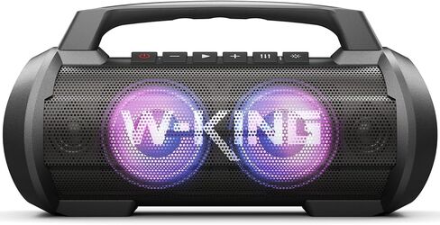 70W Loud Bluetooth Speaker Wireless, W-KING Outdoor Portable Speaker Bluetooth Waterproof with Lights, IPX6/Heavy Bass/Stereo Pairing, Party Bluetooth Speakers Hifi Mic Slot/42H Play/Power Bank/TF/AUX in Kuwait