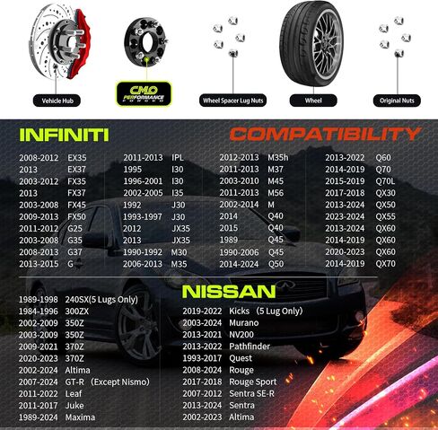 Customadeonly 5x114.3 Wheel Spacers for 370Z 350Z 240SX 300ZX GTR Murano Maxima Sentra (2pcs 1.25" Thick) Wheel Spacer for Q60 G37 G35 Hubcentric 5x4.5 66.1mm Bore M12x1.25 Lugs 32mm Wide in Saudi Arabia
