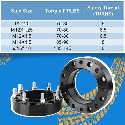 YIZBAP 2PCS 8x200 Hubcentric Wheel Spacers, 2 inch 8x200mm Wheel Spacers 142mm Hub Bore M14x1.5 Thread Pitch for Front Wheels 2005-2023 F350 Super Duty 2019-2023 Ram 3500 Duallly in Kuwait