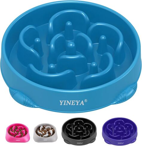 4 Cups Slow Feeder Dog Bowls Large Breed, Anti-Slip Dog Slow Feeder Bowl, Large Dog Bowl Slow Feeder, Maze Dog Food Bowl Slow Feeder, Dog Puzzle Feeder, Slow Eating Dowl Bowl (Dark Blue) in Saudi Arabia