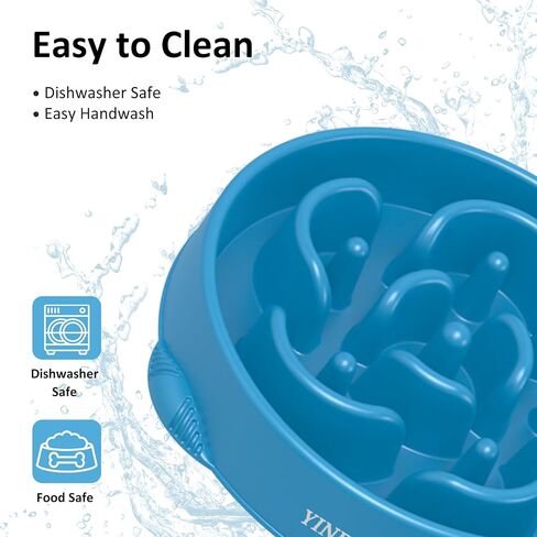 4 Cups Slow Feeder Dog Bowls Large Breed, Anti-Slip Dog Slow Feeder Bowl, Large Dog Bowl Slow Feeder, Maze Dog Food Bowl Slow Feeder, Dog Puzzle Feeder, Slow Eating Dowl Bowl (Dark Blue) in Saudi Arabia
