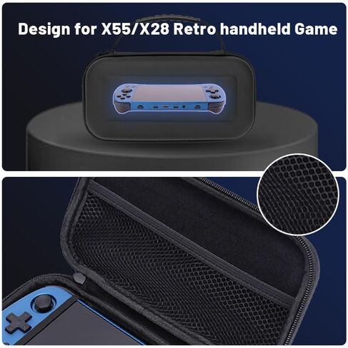 Hard Carrying Case for X55/X28 Handheld Game Console, EVA Waterproof Shockproof Multi-Function Accessories Travel Storage Bag in Saudi Arabia