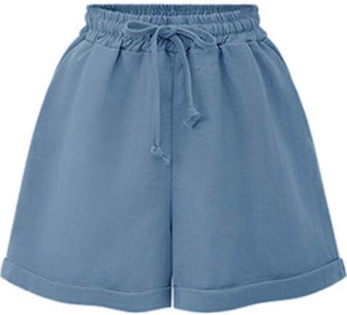 شورت شاطئ XinYangNi كاجوال نسائي بخصر مطاطي برباط وواسع وواسع للشاطئ in Kuwait