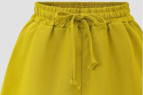 XinYangNi Casual Women's Elastic Waist Drawstring Loose Wide Leg Beach Shorts in Saudi Arabia