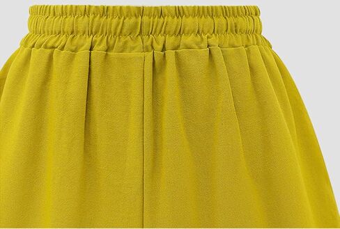 XinYangNi Casual Women's Elastic Waist Drawstring Loose Wide Leg Beach Shorts in Saudi Arabia