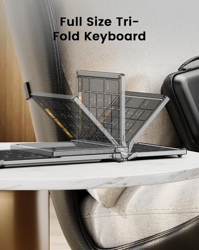 ProtoArc Foldable Keyboard and Mouse, XKM01 LX Portable Wireless Keyboard Mouse with 6-in-1 USB C Hub & 65W Wall Charger Set, Travel Business Essentials for Laptop MacBook iPad iPhone Tablets in Saudi Arabia