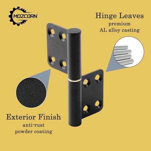 6 Pcs 4 Inch Lift Off Hinges Flag Hinges Black Door Hinge Lift-Off Hinge Removable Hinges in Saudi Arabia