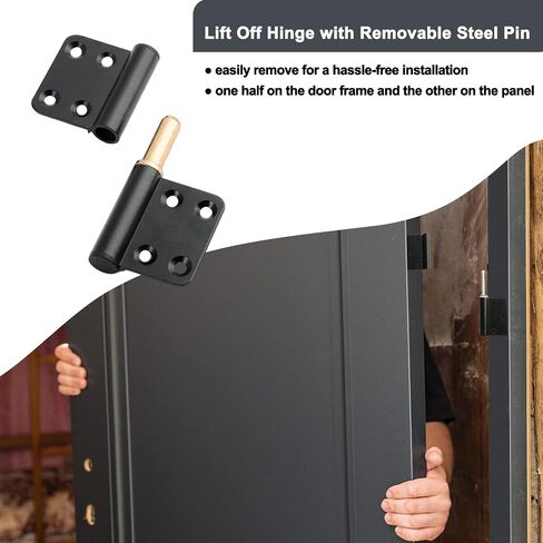 6 Pcs 4 Inch Lift Off Hinges Flag Hinges Black Door Hinge Lift-Off Hinge Removable Hinges in Saudi Arabia
