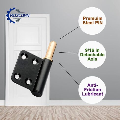 6 Pcs 4 Inch Lift Off Hinges Flag Hinges Black Door Hinge Lift-Off Hinge Removable Hinges in Saudi Arabia