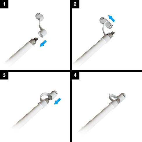 TechMatte 2 Pack Magnetic Replacement Caps Compatible with Apple Pencil 1st Generation-Cap Tether Included in Saudi Arabia