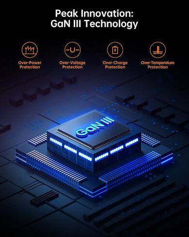 شاحن NOVOO 67W USB C، شاحن 3 منافذ GaN، PD3.0/PPS، محول USB C مدمج قابل للطي 65W/45W/30W، شاحن سريع لجهاز MacBook Air/iPhone 15/15 Pro/15 Max/iPad Pro/Galaxy S24/ S23 (يتضمن كابلين CtoC) in Saudi Arabia
