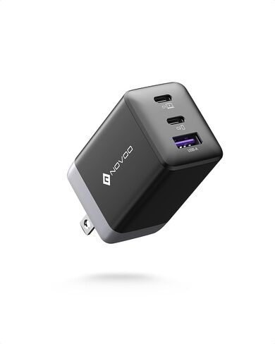شاحن NOVOO 67W USB C، شاحن 3 منافذ GaN، PD3.0/PPS، محول USB C مدمج قابل للطي 65W/45W/30W، شاحن سريع لجهاز MacBook Air/iPhone 15/15 Pro/15 Max/iPad Pro/Galaxy S24/ S23 (يتضمن كابلين CtoC) in Saudi Arabia