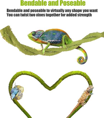 Hermit Crab Supplies Climbing Toys, Reptile Climbing Decor Vine, Bendable Bearded Dragon Accessories for Climbing 71 Inches in Kuwait