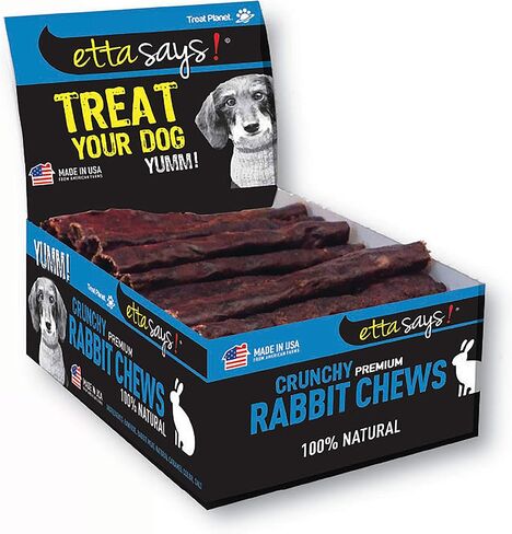 ETTA SAYS! Premium Crunchy Dog Chews, Grain-Free Dog Treats Pack of 36 – 4.5" Rabbit Dog Treats - Made in The USA, Good for Teeth, Easy to Digest Dog Chew in Kuwait