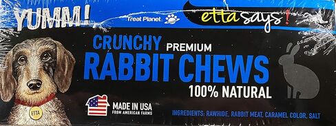 ETTA SAYS! Premium Crunchy Dog Chews, Grain-Free Dog Treats Pack of 36 – 4.5" Rabbit Dog Treats - Made in The USA, Good for Teeth, Easy to Digest Dog Chew in Kuwait