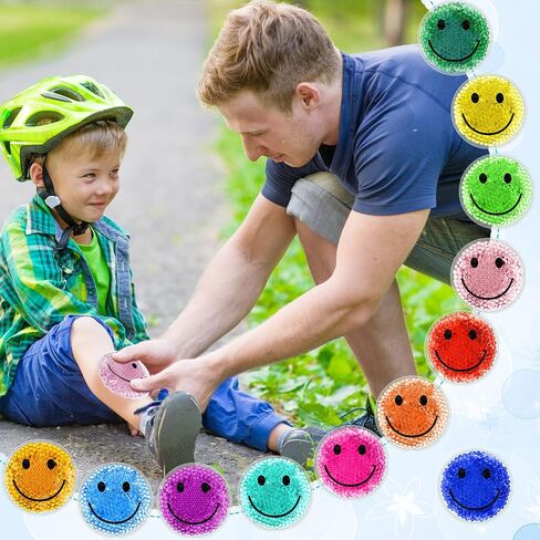12 Pcs Smile Boo Boo Ice Packs, Reusable Small Round Ice Pack Hot and Cold Compress for Injuries, Pain Relief, Fever, Headaches, Wisdom Teeth, First Aid and Neck, Arms, Legs Injuries in Saudi Arabia
