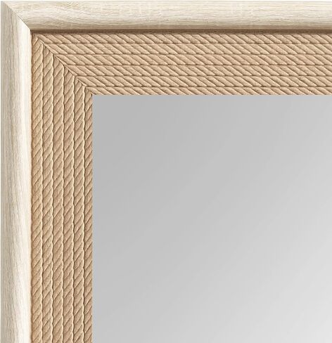 Kate and Laurel Taraji Coastal Rectangle Wall Mirror, 24 x 36, Light Tan, Modern Rectangular Statement Mirror with Two-Tone Finish and Embossed Rope Texture in Saudi Arabia