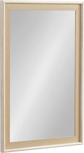 Kate and Laurel Taraji Coastal Rectangle Wall Mirror, 24 x 36, Light Tan, Modern Rectangular Statement Mirror with Two-Tone Finish and Embossed Rope Texture in Saudi Arabia