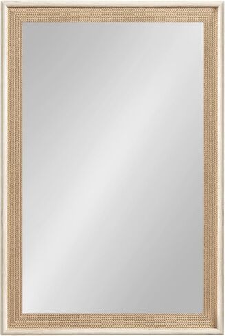 Kate and Laurel Taraji Coastal Rectangle Wall Mirror, 24 x 36, Light Tan, Modern Rectangular Statement Mirror with Two-Tone Finish and Embossed Rope Texture in Saudi Arabia