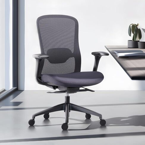 Mesh Office Chair, Ergonomic Chair with Adjustable Lumbar Support, Executive Computer Chair with 4D Armrests, Tilt Lock and Slide Seat, Home Office Desk Chair for Men Women-InkGrey, 300lbs in Saudi Arabia