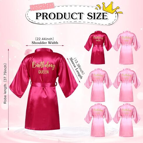 8 Pcs Sleepover Birthday Spa Party Favors for Women Birthday Queen Robes Birthday Squad Robes with Crown and Sash in Saudi Arabia