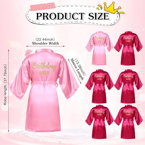 8 Pcs Sleepover Birthday Spa Party Favors for Women Birthday Queen Robes Birthday Squad Robes with Crown and Sash in Saudi Arabia