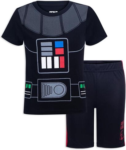 STAR WARS Darth Vander, Stormtrooper, Grogu Boys T-Shirt and Short Set for Toddler and Little Kids – Beige/Black/White in Saudi Arabia