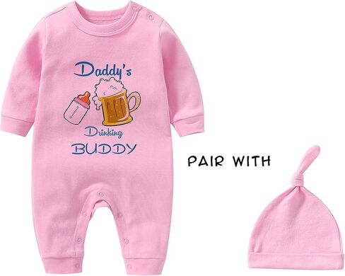 YSCULBUTOL Baby Twins Father Day Daddy Drinking Buddy Newborn Baby Girls Boys Jumpsuit Baby Clothes in Saudi Arabia