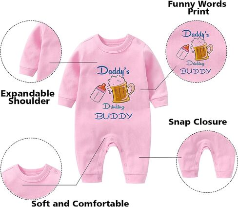 YSCULBUTOL Baby Twins Father Day Daddy Drinking Buddy Newborn Baby Girls Boys Jumpsuit Baby Clothes in Saudi Arabia