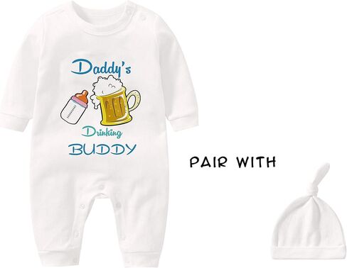 YSCULBUTOL Baby Twins Father Day Daddy Drinking Buddy Newborn Baby Girls Boys Jumpsuit Baby Clothes in Saudi Arabia