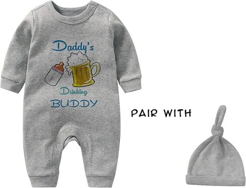 YSCULBUTOL Baby Twins Father Day Daddy Drinking Buddy Newborn Baby Girls Boys Jumpsuit Baby Clothes in Saudi Arabia