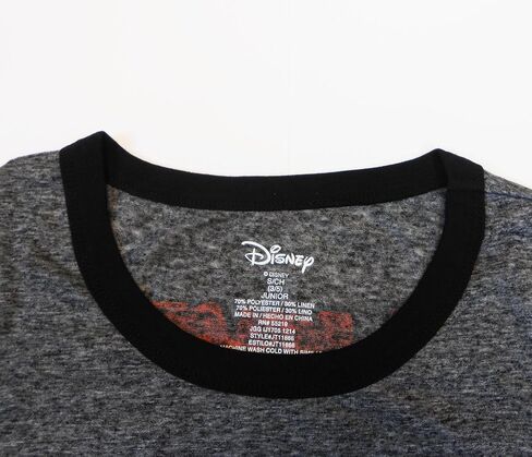 Disney Ladies Shy Mickey Mouse Junior Fit Ringer T-Shirt in Saudi Arabia
