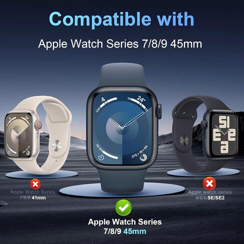 EWUONU 3 Pack for Apple Watch Series 9 Screen Protector 41mm Series 8/7, [Auto Alignment Kit] 3D Full Cover Waterproof Bubble Free Anti Scratch HD Clear Film for iWatch 41mm Accessories in Saudi Arabia