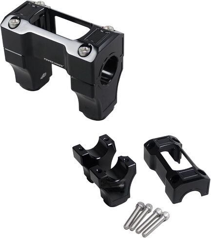 POWERJAMES Black 1.25" 1 1/4 inch Handlebar Risers with Instrument Gauge Cutout for Harley Davidson Breakout FXBRS, Street Bob 55900103 in Saudi Arabia