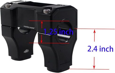 POWERJAMES Black 1.25" 1 1/4 inch Handlebar Risers with Instrument Gauge Cutout for Harley Davidson Breakout FXBRS, Street Bob 55900103 in Saudi Arabia