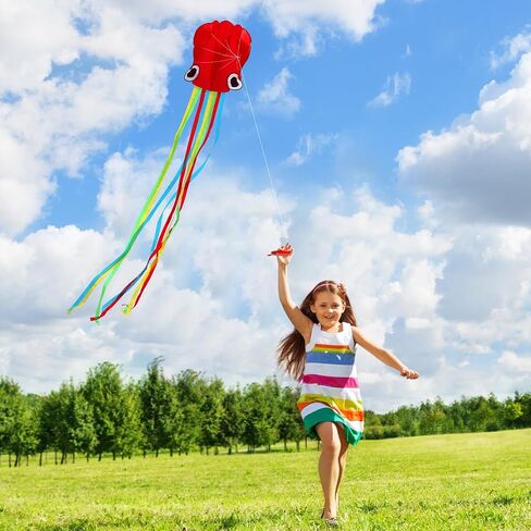 HONBO Large Mermaid Kite for Kids & Adults, Easy to Fly Delta Kite, Beginner Kite for Girls &Boys, Pegasus Beginner Kite for Kids,Octopus Kite in Saudi Arabia