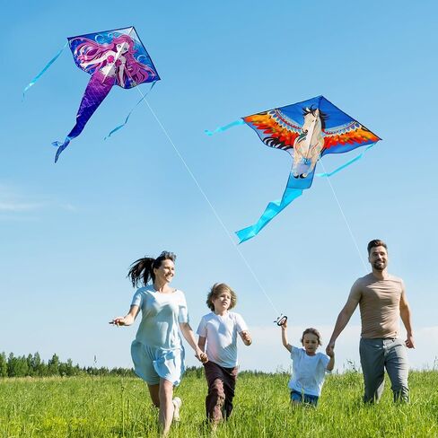 HONBO Large Mermaid Kite for Kids & Adults, Easy to Fly Delta Kite, Beginner Kite for Girls &Boys, Pegasus Beginner Kite for Kids,Octopus Kite in Saudi Arabia