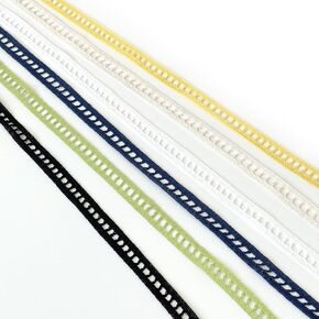 Ladder Shaped Cotton Lace Trim 1/2" (5yd/Pack) - Various Color Options (Black)