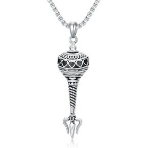PROESS Poseidon Trident Urn Necklace 925 Sterling Silver Poseidon Trident Cremation Jewelry for Ashes Ancient Greek Amulet Keepsakes Jewelry Gifts for Men