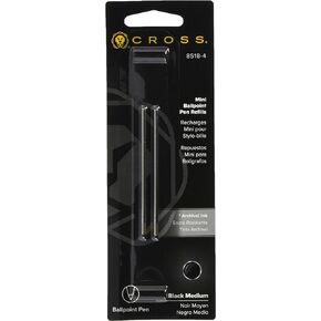 Cross 8518-4 Ballpoint Pen Refill, Oil-Based, Black, Set of 6 Boxes