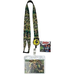 Marvel Loki Lanyard with Zip Lock Card Holder, Multicolor, 3"